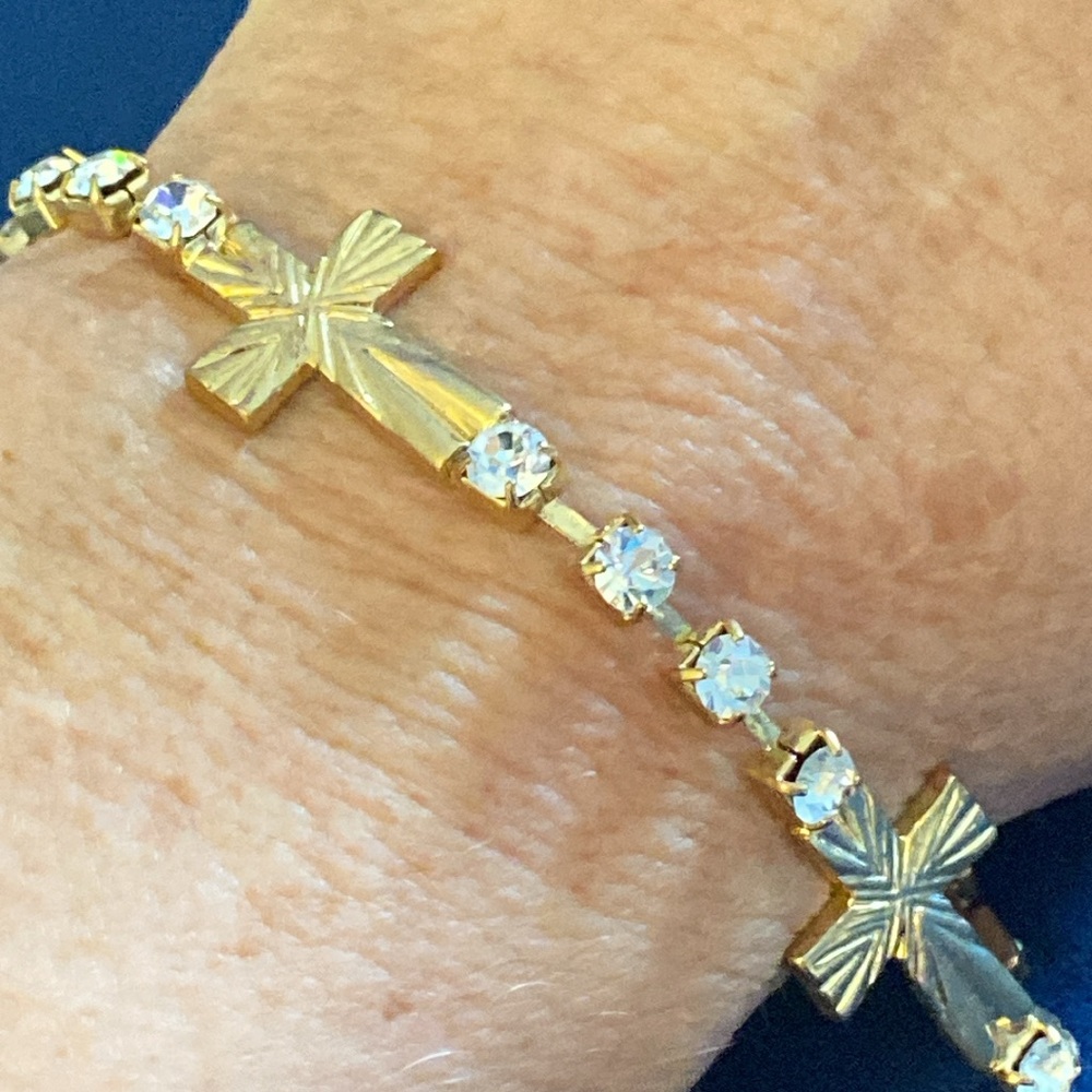 Vintage Gold Cross Bracelet